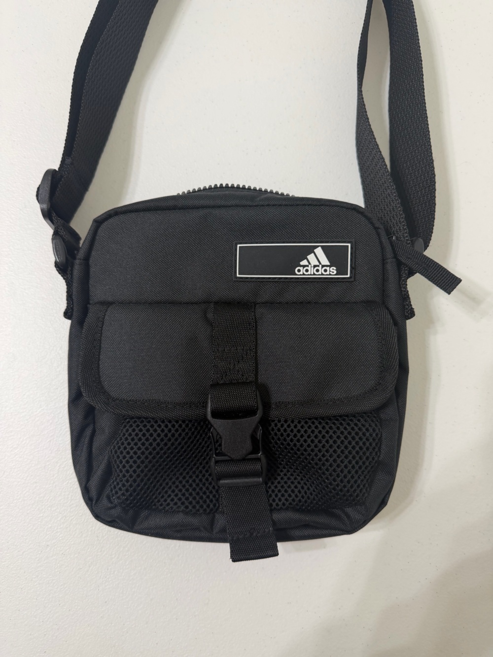 Adidas Black Festival Crossbody Bag Coordinates Organizer Buckle Mesh